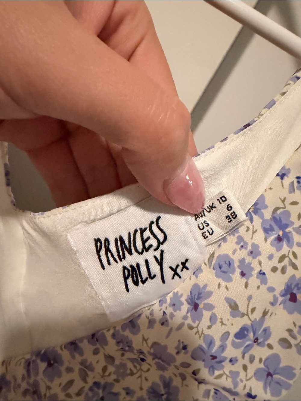 Princess Polly Blue and Green Floral V-Neck Mini Dress - Picture 4 of 4